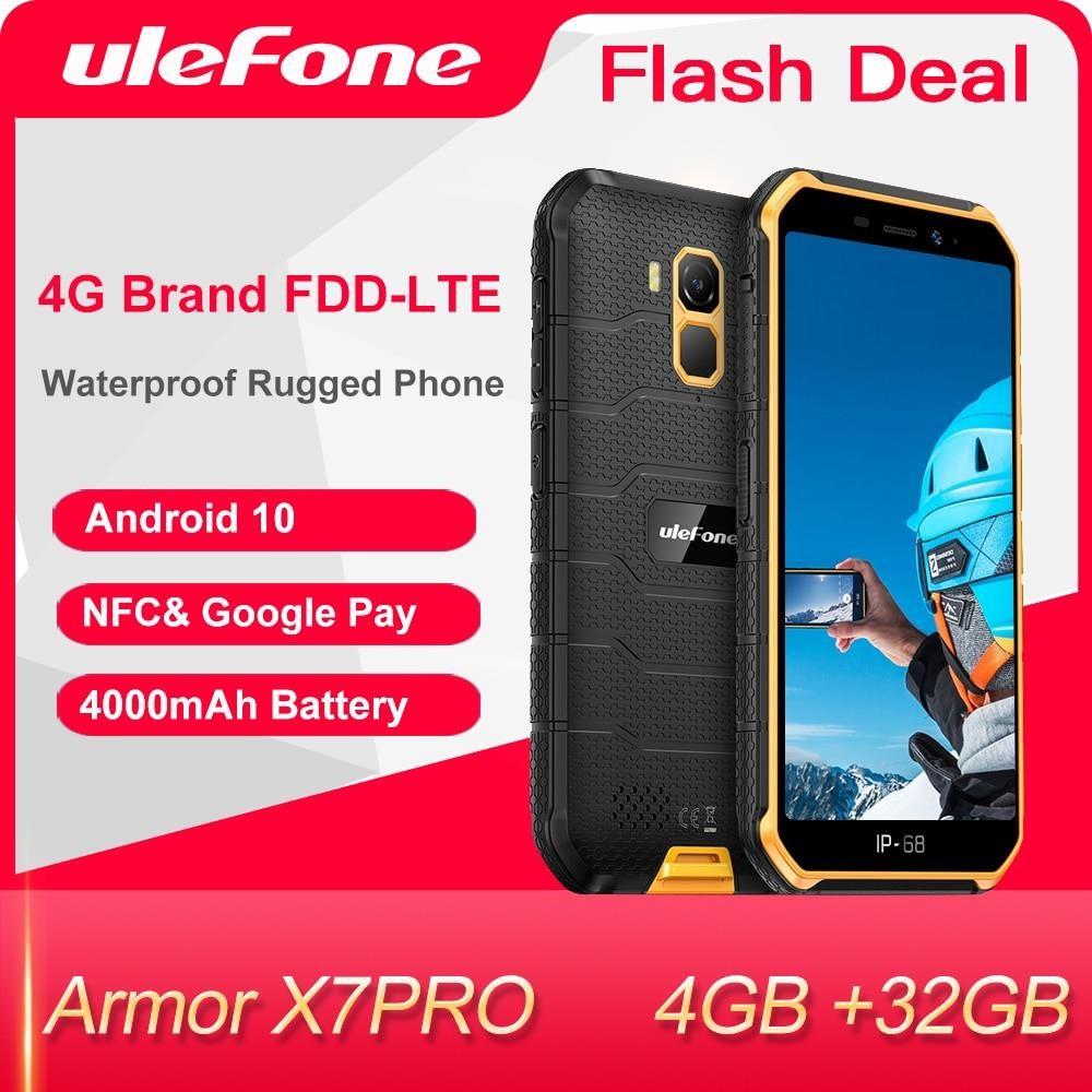 Ulefone Armor X7 Pro Здрав смартфон 4GB RAM Android 10 Мобилен телефон IP68  Четириядрен NFC 4G